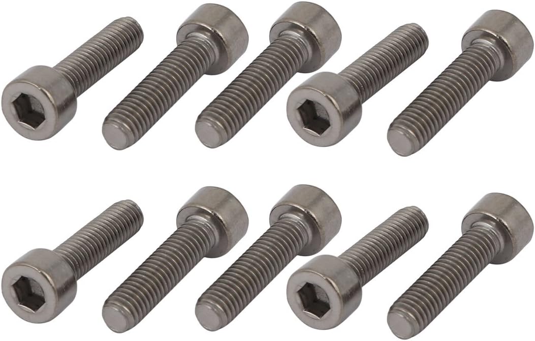 10 Pcs M5x20mm Thread Hex Socket Drive Cap Head Titanium Screw