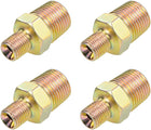 Reducing Pipe Fitting - Reducer Hex - 1/4 BSP x 1/2 PT Male Connector Zinc Finish Plating 4Pcs