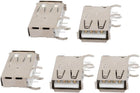 5pcs USB 2.0 Type-A Female Jack 4-Terminal Side Insert PCB Socket Connector