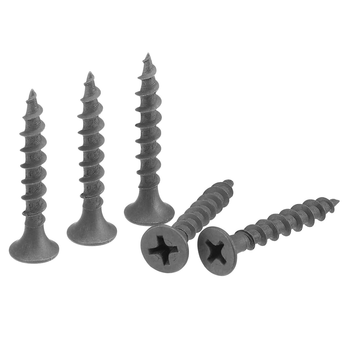 #8 x 1 3/16-Inch Wood Screws Phillips Flat Head Carbon Steel Self Tapping Screws Grey 100pcs