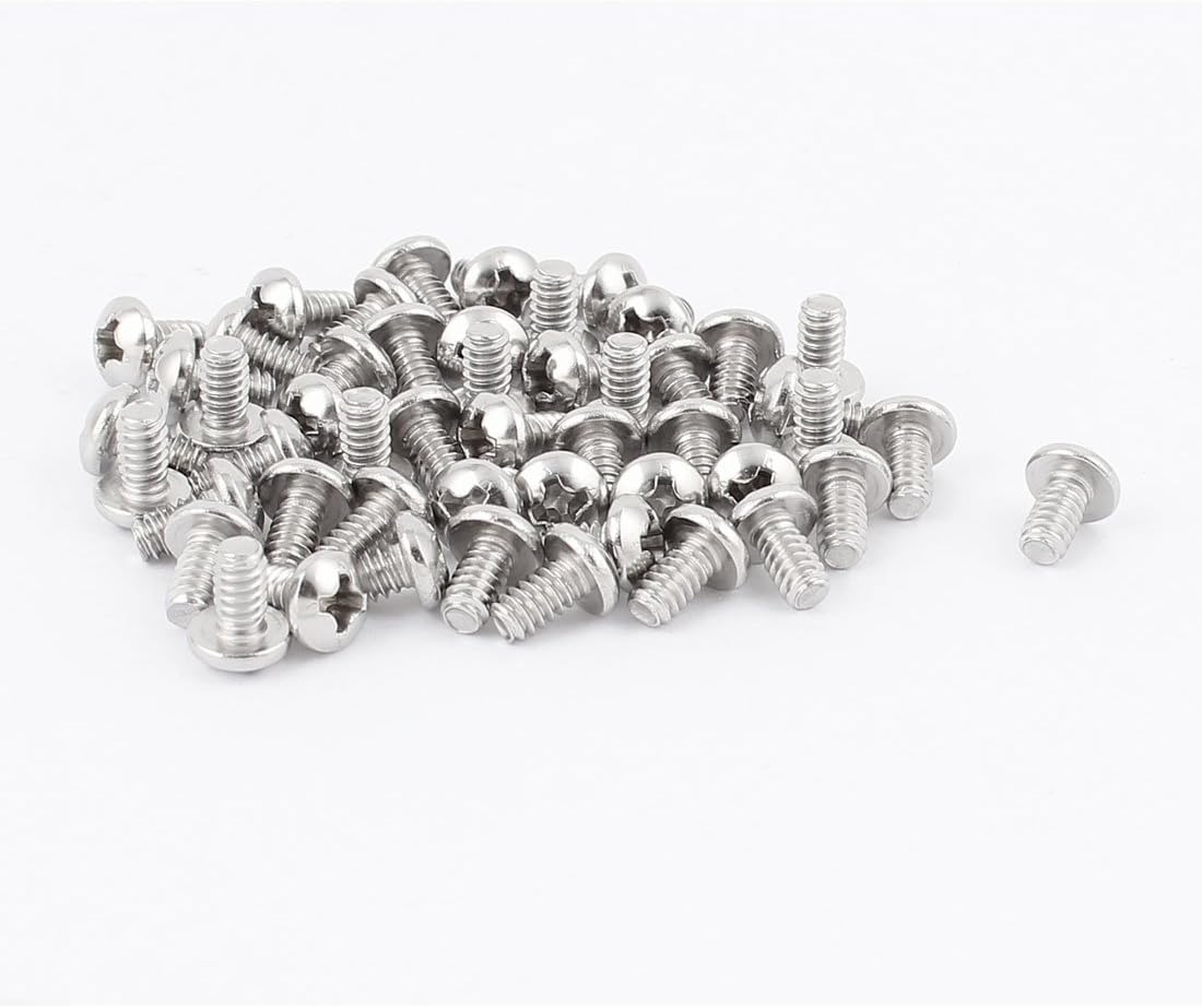 M3 x 6mm Phillips Button Head Machine Screws Fasteners 50 Pcs