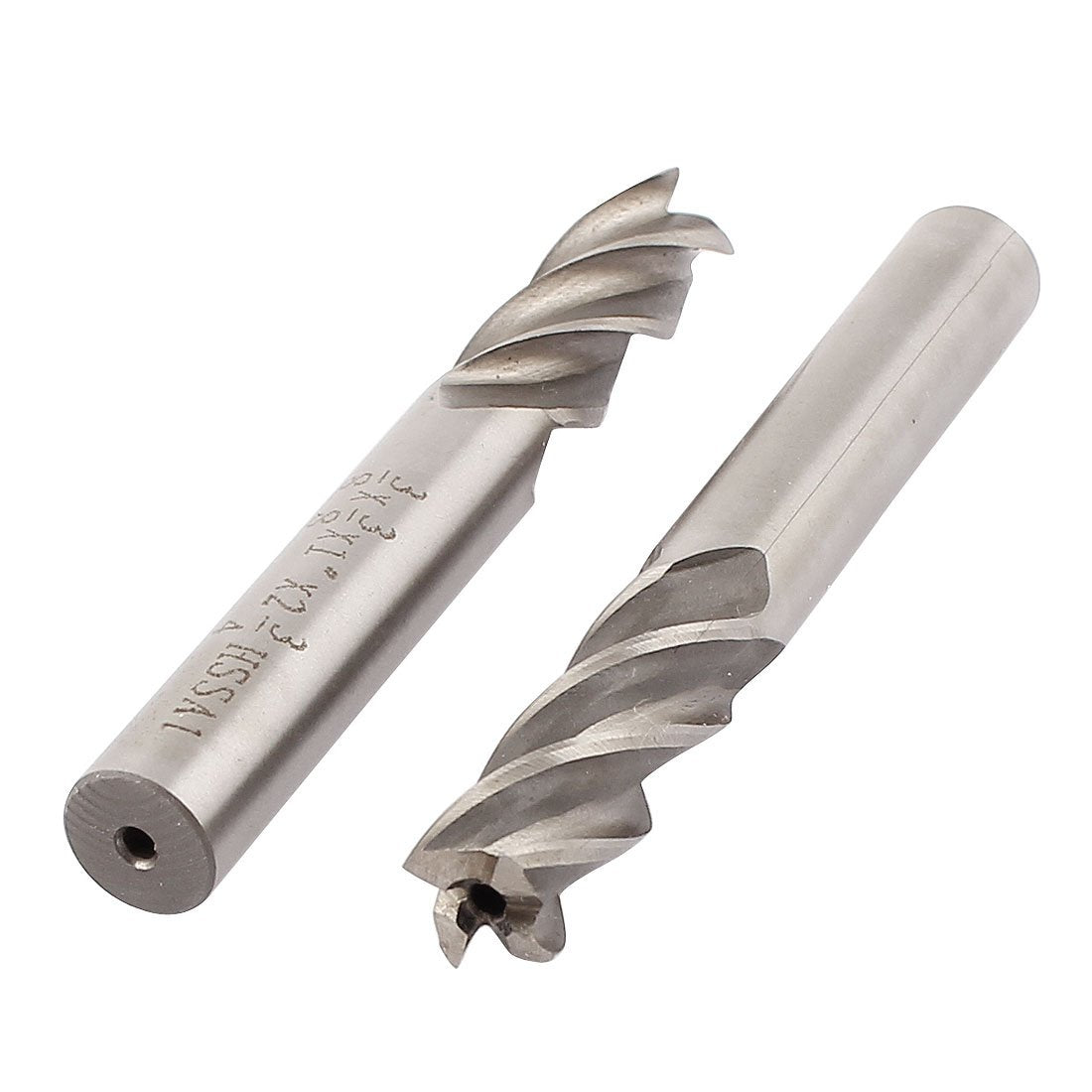 a15082100ux0039 3/8 x 3/8 Inch HSSAL 4 Flutes Straight Shank End Mill Cutter Bits 2pcs (Pack of 2)