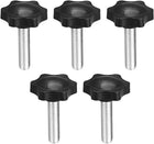 Clamping Screw Knob, 38mm Dia Plum Hex Shaped Grips Star Knob M8 x 35mm Male Thread, 5pcs