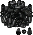 LinkMejor 100pcs Bell End Stopper Cord Rope Ends Locks Lanyard Clips Fastener Black for Backpack Drawstrings Accessories