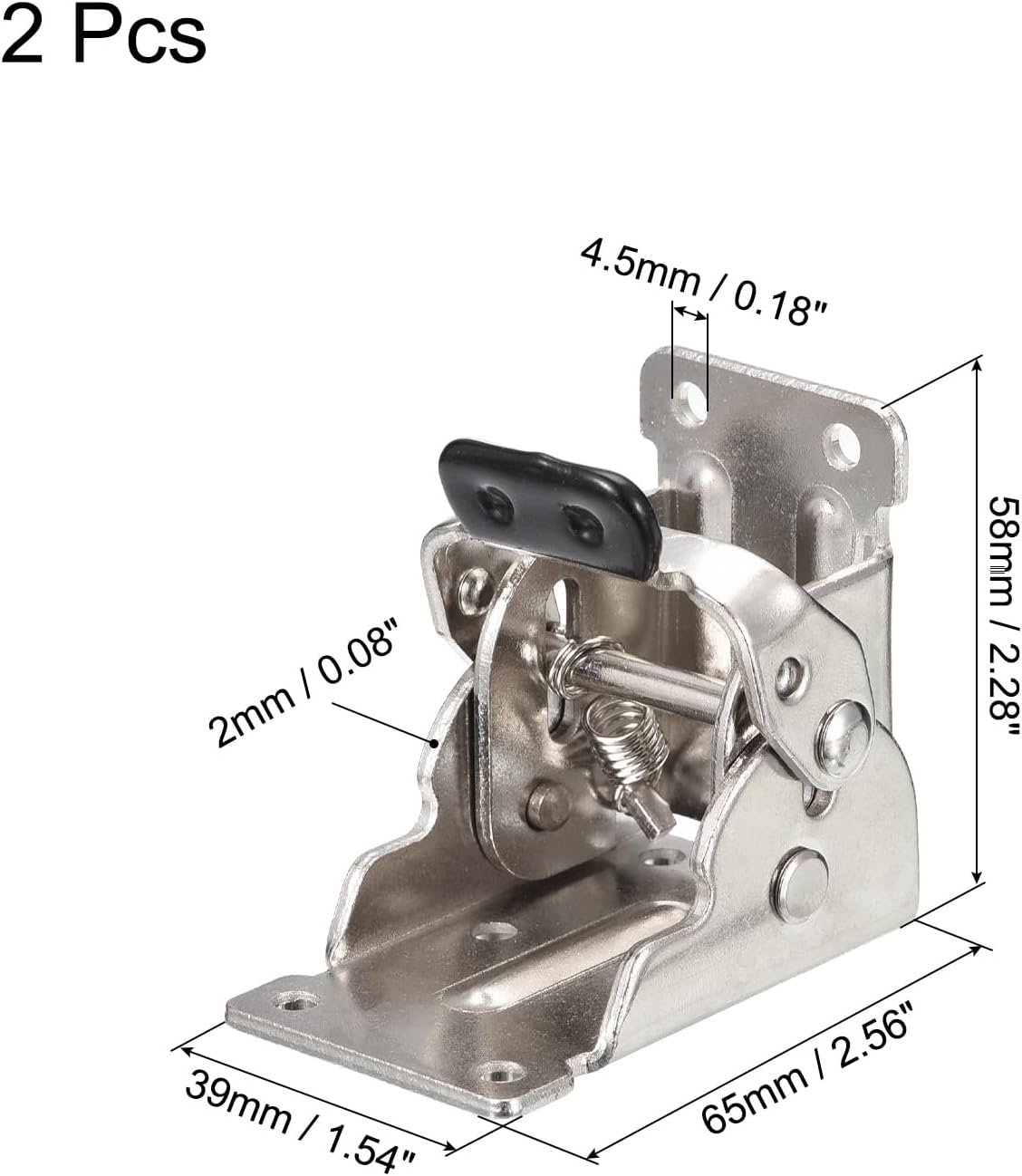 2pcs Table Leg Folding Brackets, Foldable Self Lock Hinges Extension Support for Table Bed Leg, Bronze Tone