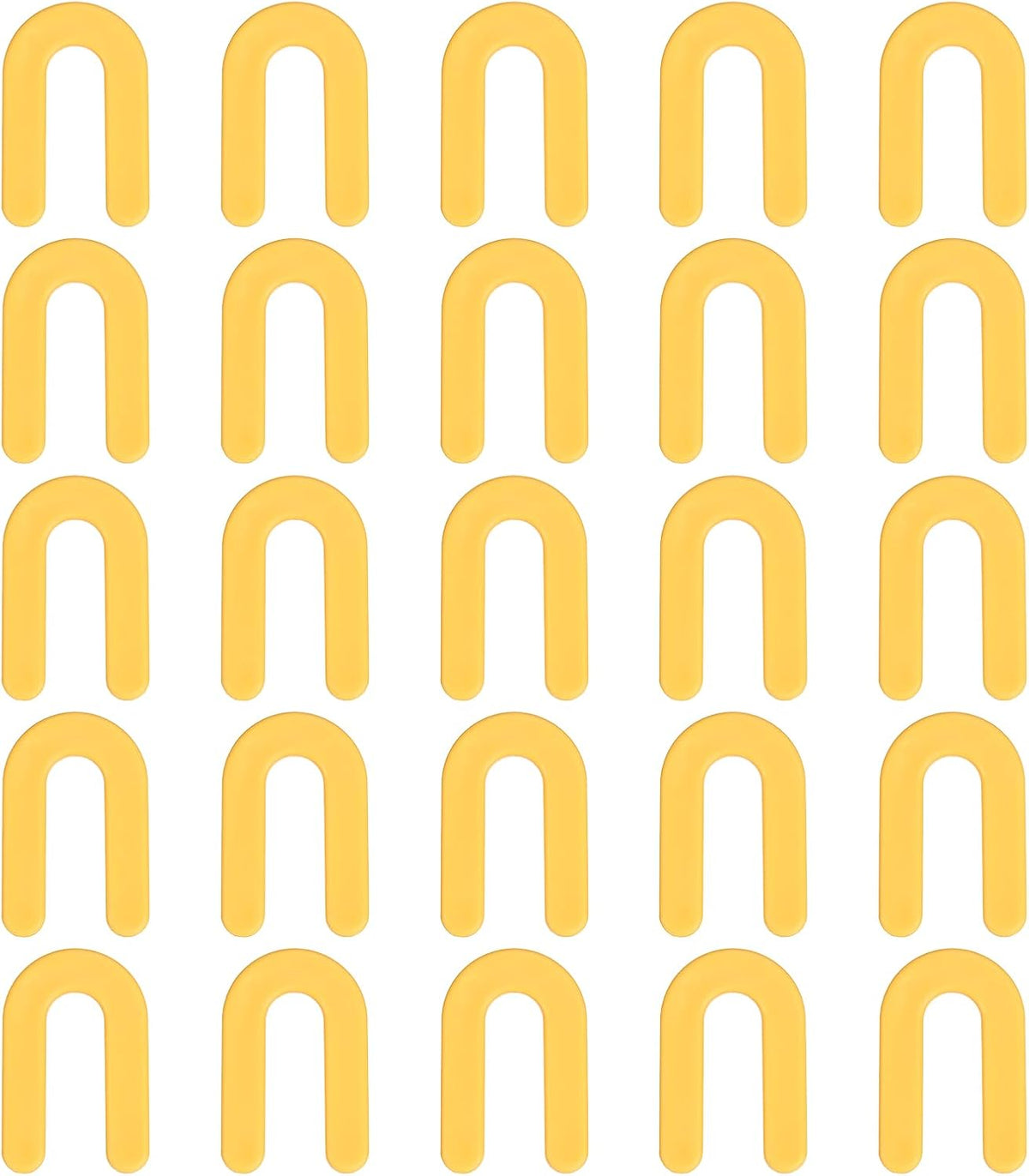 25Pcs Horseshoe Tile Spacers, 3/16 Inch U Shape Tile Shims, Plastic Shims for Leveling System, Ceramic Floor Wall Installation, Level Windows, Toilet, Yellow