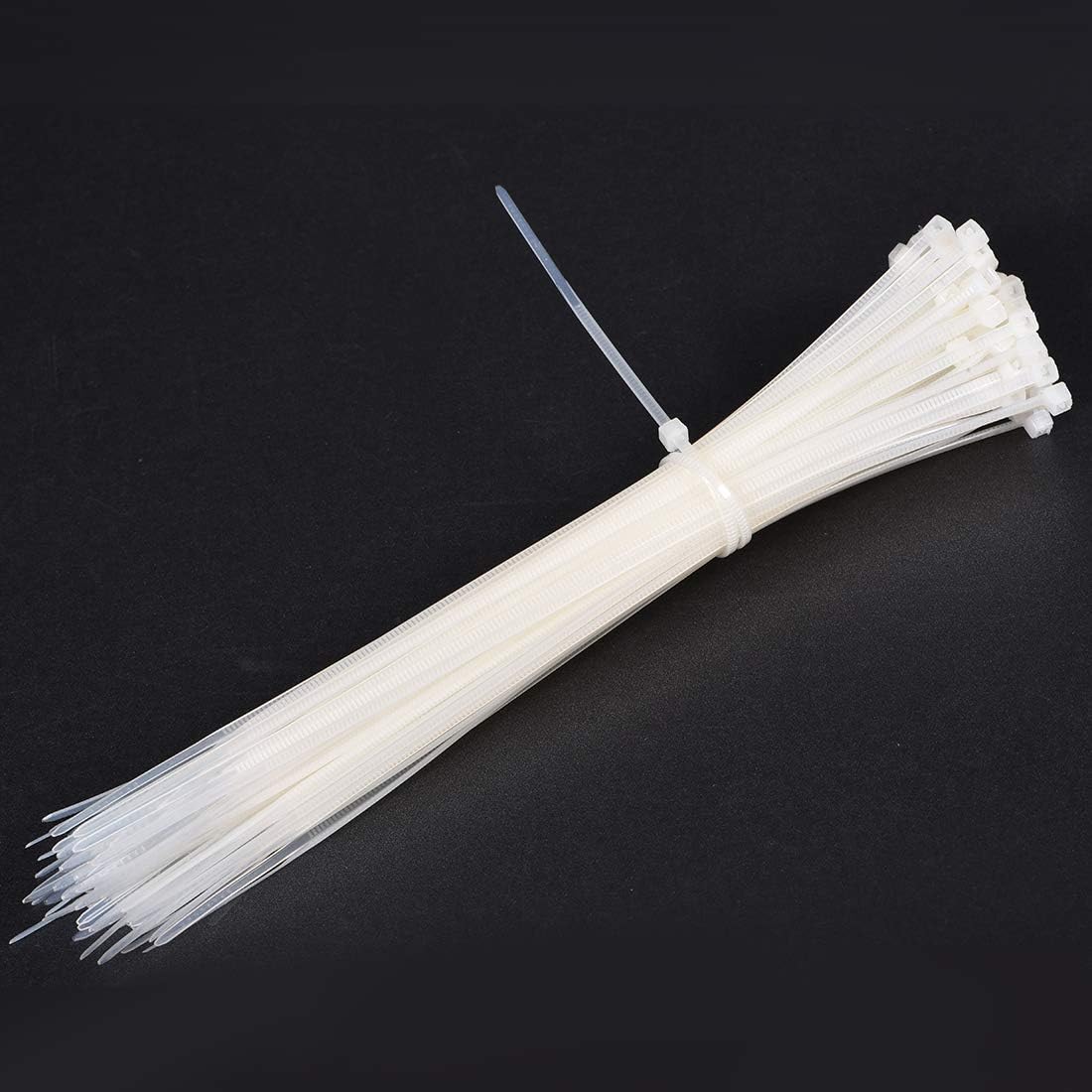 150szt. Kablowe Zapięcia na Kabel 8 Cal x 0.08 Cal Samozaciskowe Ociecie z Nylonu Białe