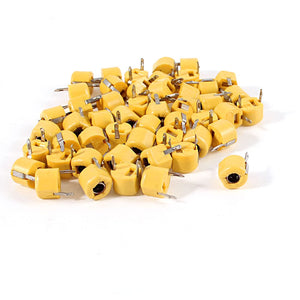 a13080100ux1285 50 Piece 6 mm Through Hole Trimmer Variable Capacitors, 40pF, Yellow