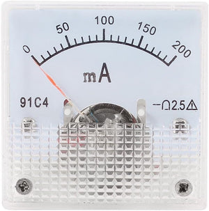 Analogowy miernik prądu panelowy DC 0-200mA 91C4 Ammeter 45x27x45mm do testowania obwodów Przetestuj akumulator miernik prądów Ampere Skala zestaw 1