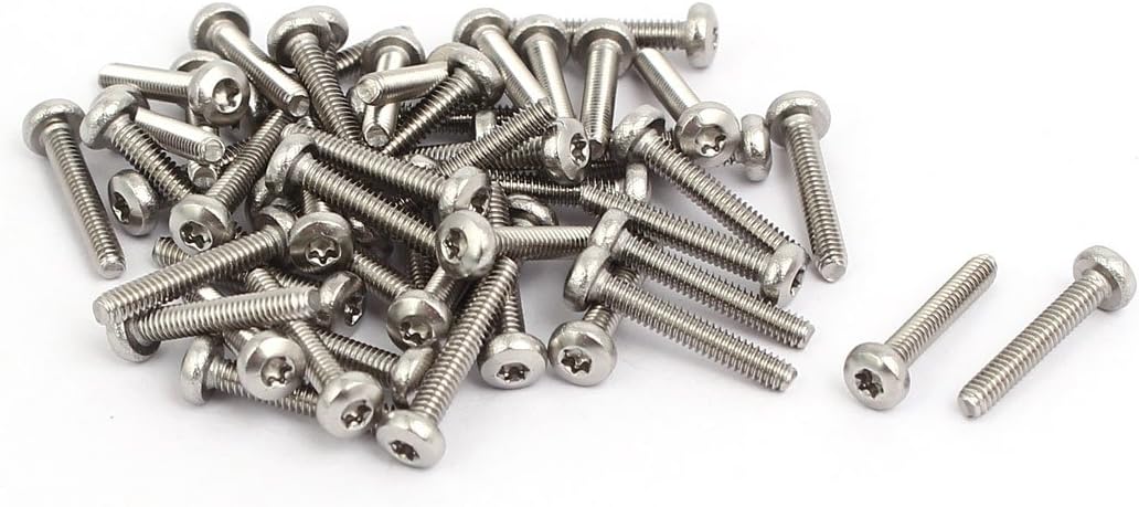 LinkMejor M2.5x8mm 304 Stainless Steel Pan Head Torx Socket Cap Machine Screw 50pcs
