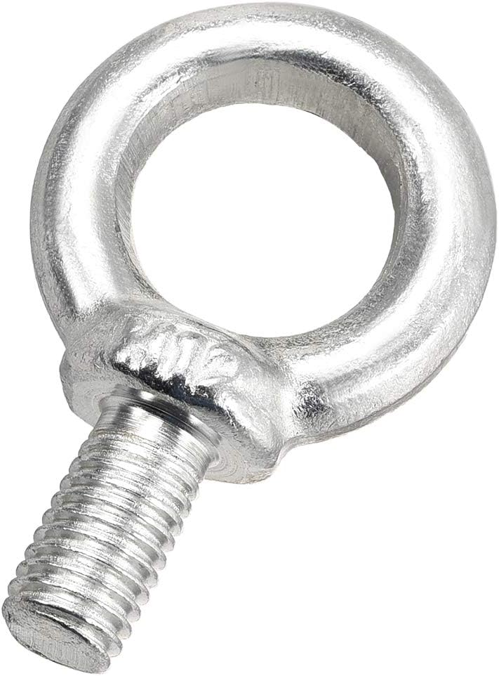 Lifting Eye Bolt M12 x 22mm Male Thread 304 Stainless Steel for Hanging, Pack of 2