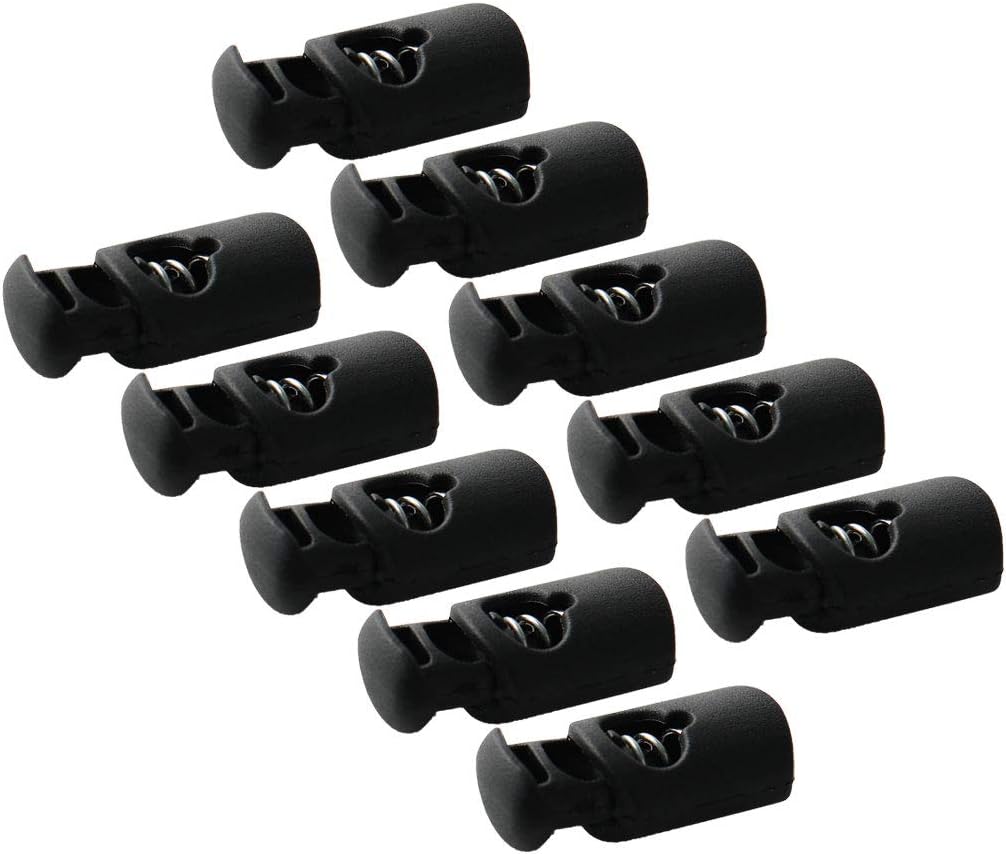 LinkMejor Plastic Toggle Spring Stop Single Hole String Cord Locks 10 Pcs