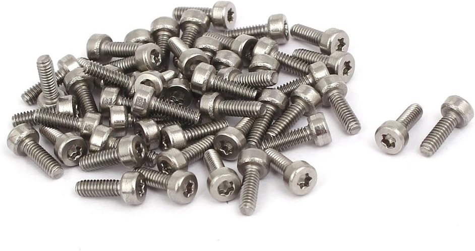 M2x6mm Thread T6 Torx Drive 304 Stainless Steel Torx Socket Head Cap Screw 50pcs