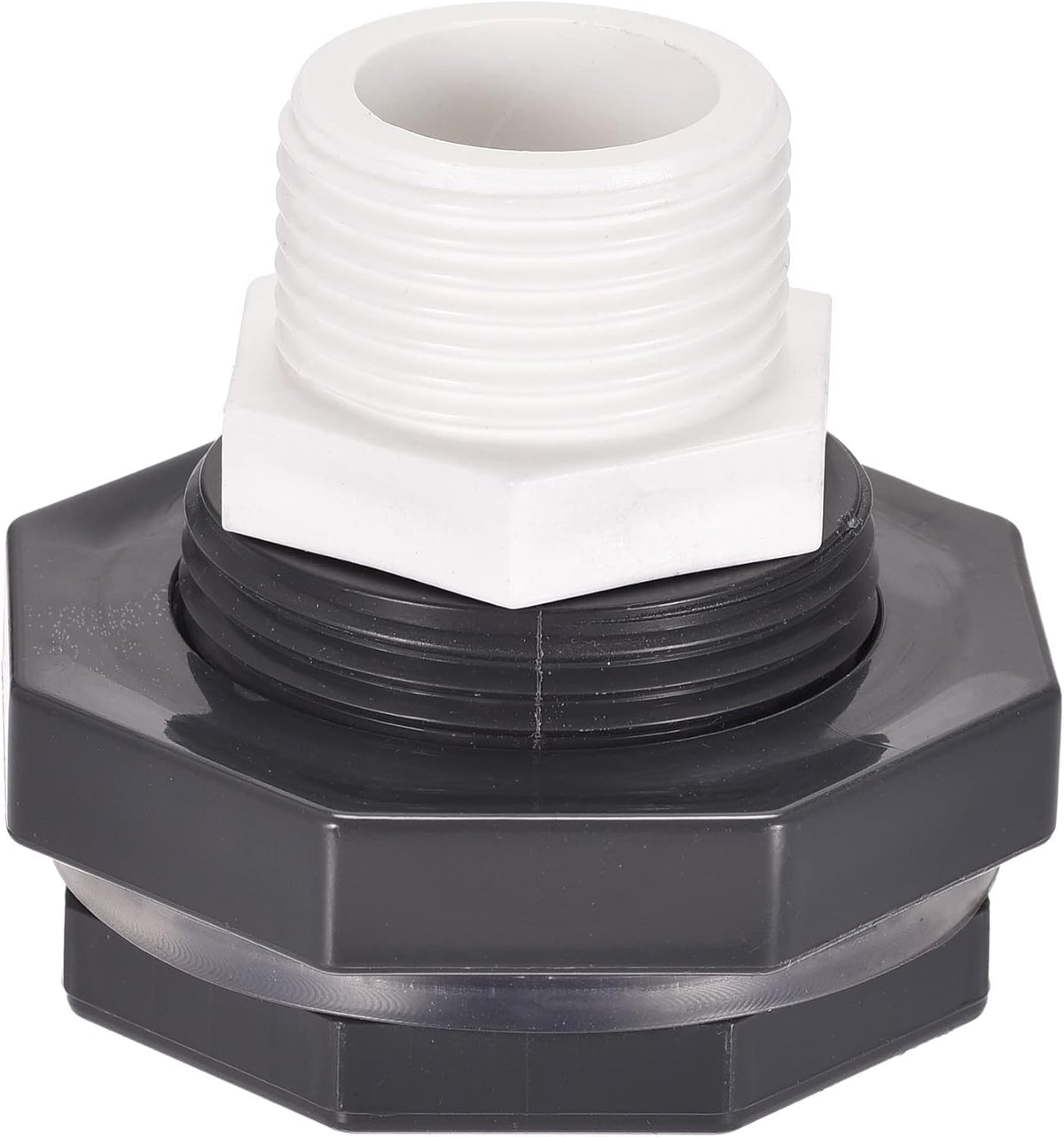 PVC Bulkhead Tank Adapter with Thread Pipe Fitting G1 Thread for Rain Buckets Water Tanks 1 Set