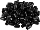 100pcs Rubber End Caps 7mm ID Vinyl Round Tube Bolt Cap Cover Screw Thread Protectors Black