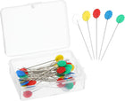 Straight Pins 200pcs Multicolor Straight Quilting Pins Dark Color Flower Head Sewing Pins for Dressmaker, DIY Craft, Sewing Project