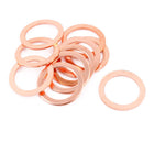 10pcs 30mm x 22mm x 2mm Flat Ring Copper Crush Washer Sealing Gasket Fastener