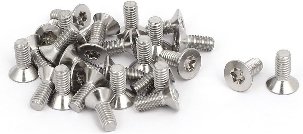 M4x10mm 304 Stainless Steel Flat Countersunk Head Torx Screws Silver Tone 30pcs