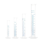 Plastic Graduated Cylinder, 10ml 25ml 50ml 100ml Measuring Cylinder, Double-Sided Metric Marking, Clear Hex Base, 4 in 1 Set