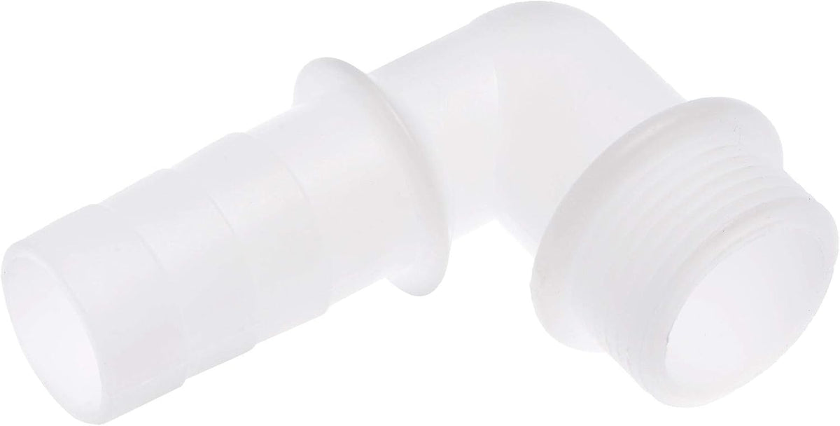 PVC Tube Fitting 90 Degree Elbow Adapter 25mm Barbed x G1 Male White for Aquariums, Water Tanks, Tubs, Pools