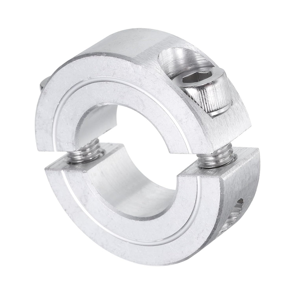 Double Split Clamp-On Shaft Collar for 3/4" Shaft, Two-Piece Clamping Collar, 1-1/2" OD, 1/2" Thickness, Aluminum Alloy Set Screw Split Collar Clamp