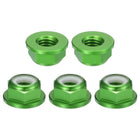 M6x1mm Flange Nylon Insert Lock Nuts, 20Pcs Aluminum Alloy Metric Hex Lock Nuts Self Locking Nuts for Industrial Construction Fasteners, Green