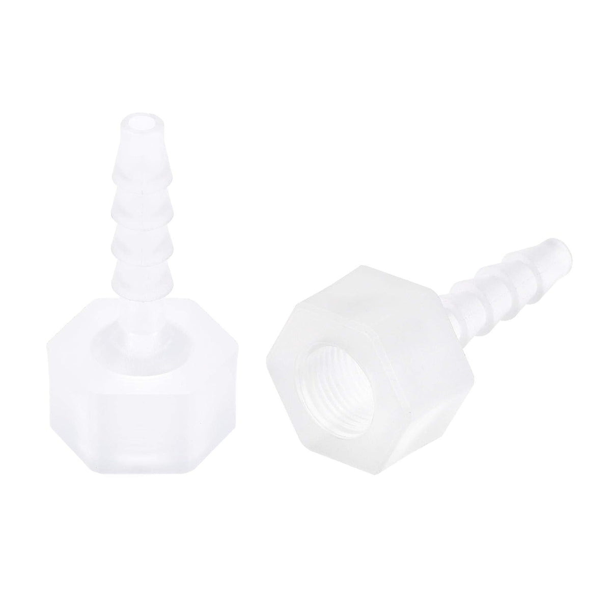 Polypropylene Hose Barb Fitting Coupler, 4mm Barb x G1/8 Female Thread Pipe Adapter, Translucent 2Pcs