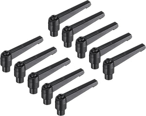 10pcs Manopole Regolabili a Leviero di bloccaggio per Macchine da Tornio, Vite Femminile Metrica M8, Maniglie a Livello, Grilletto Rapido, Nero