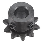 10 Tooth Roller Sprocket B Type, #25 Chain, Single Strand 1/4" Pitch, 8mm Bore Black Oxide C45 Carbon Steel with Set Screws for ISO 04C