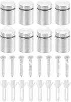 8 Pcs Standoff Screws, 3/4" x 1" Stainless Steel Advertising Screws Wall Standoff Mounts Hardware for Acrylic Picture Frame Glass Signs Hanging, Silver