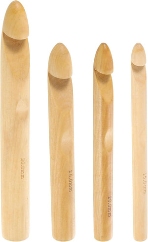 Wood Huge Crochet Hook 15mm 20mm 25mm 30mm Big Wooden Bamboo Crochet Hooks Set for Crocheting Giant Chunky Yarn
