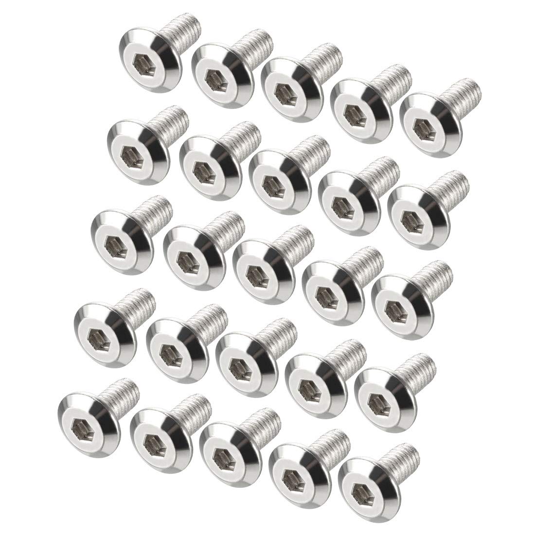 M6x12mm Furniture Bolts Hex Socket Screws Fastener Carbon Steel 25pcs