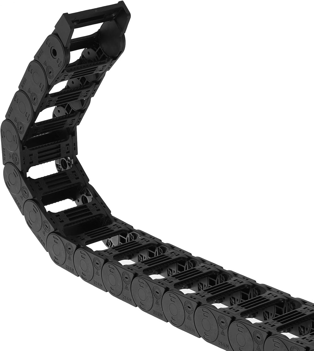 Drag Chain Cable Carrier Open Type with End Connectors R55 25X57mm 1 Meter Plastic for Electrical CNC Router Machines