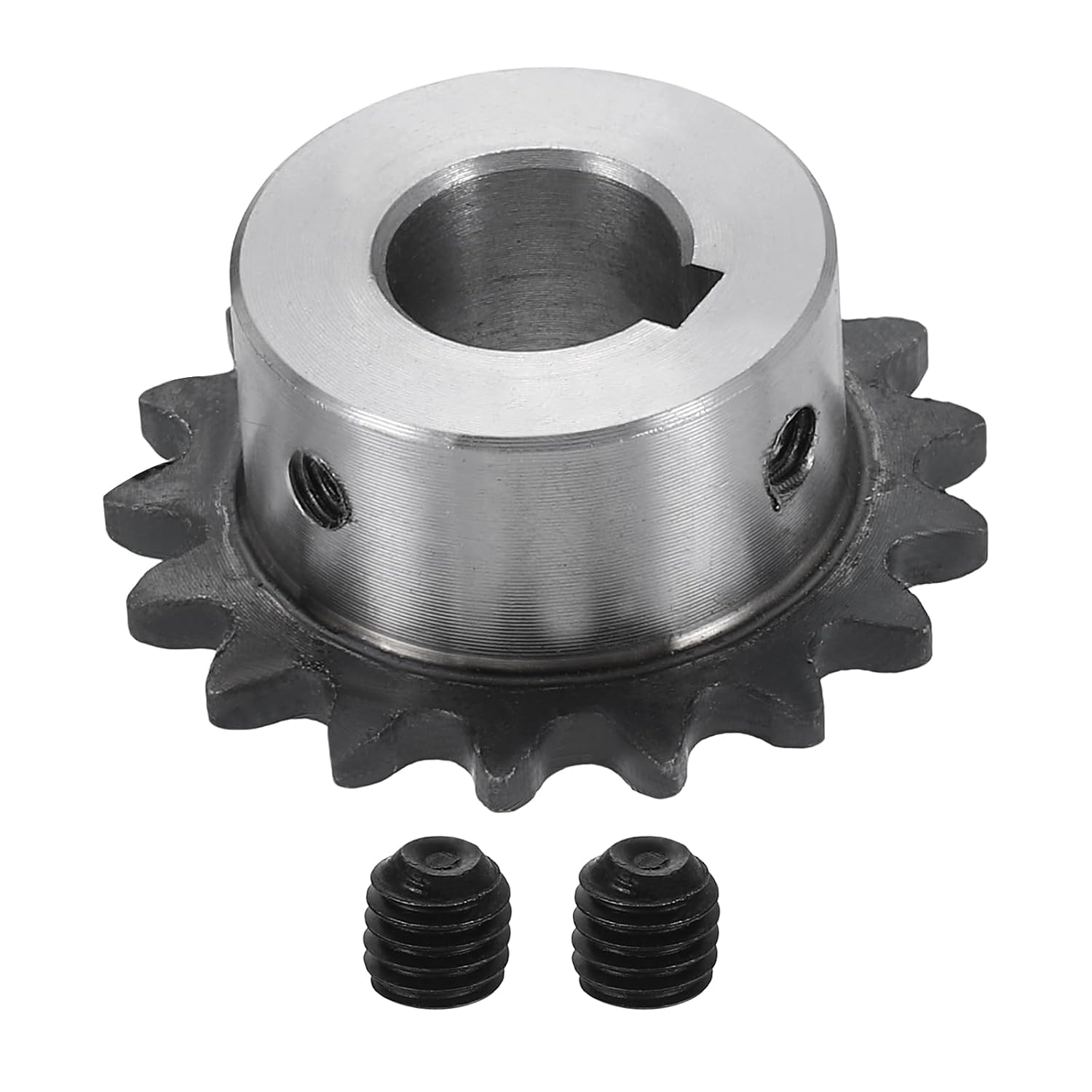 #25 Chain Roller Sprocket 12mm Bore 53.5mm OD, 25 Tooth C45 Carbon Steel ANSI #25 Roller Sprocket Round Hole Without Surface Finished with 4x1.8mm Keyway for ISO 04C Chain