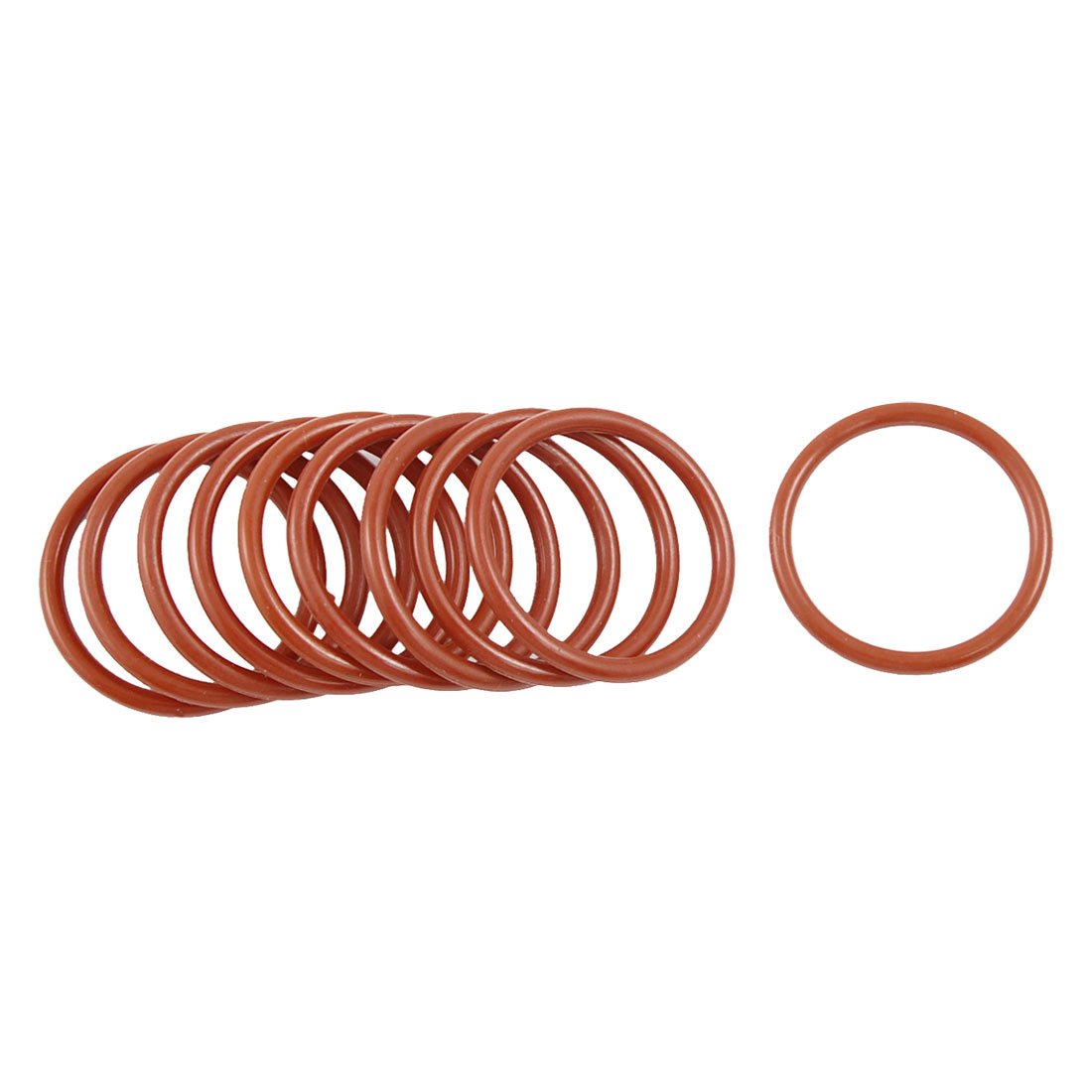 10 Pcs 28mm OD 2.5mm Thickness Dark Red Silicone O Rings Oil Seals Gasket