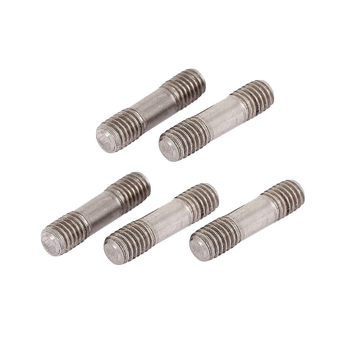 a15081000ux0298 M5x20mm 304 Stainless Steel Double End Threaded Stud Screw Bolt (Pack of 5)