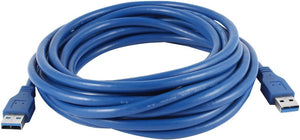 Blue Superspeed USB 3.0 Type A Male to Male Cable Cord 16ft