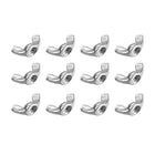 M8 Wing Nuts, Stainless Steel 201 Fasteners Parts Hurrican Screws Hand Twist Tighten Ear Butterfly Nut, 12pcs