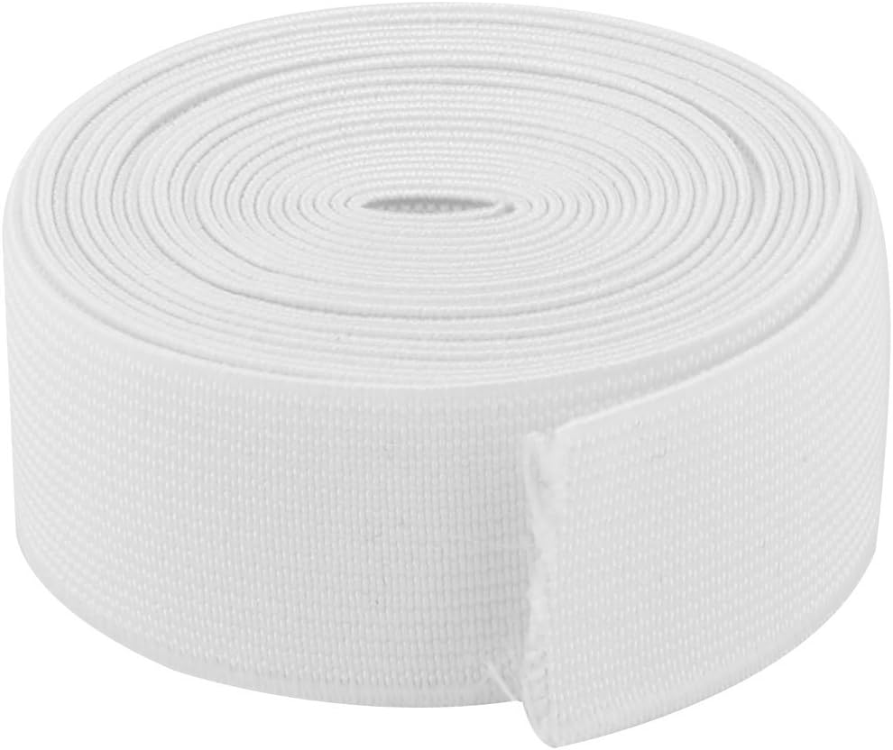 LinkMejor Polyester Tailor Springy Stretchy Knitting Sewing Elastic Band Strap 2.73 Yards White
