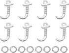 8 Pcs Letter Charm Bulk Initial Charm Alphabet Charm Pendant for Necklace Bracelet Earring Jewelry Making Diy, Silver-J