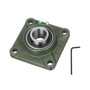 UCF206-18 Pillow Block Bearings, 1-1/8 inch Bore Self Alignment, Solid Cast Iron Base, Chrome Steel Square Flange Mounted Pillow Block Ball Bearing, (ABEC3)