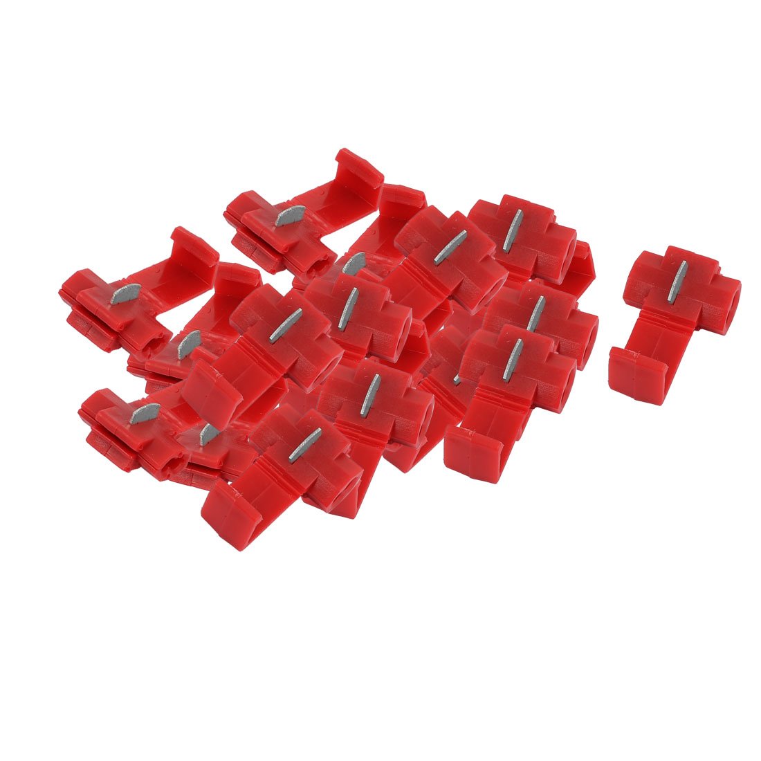 Electrical 18-14AWG Cable Connectors Quick Splice Lock Wire Terminals Frizzled with 20 Piece, Red