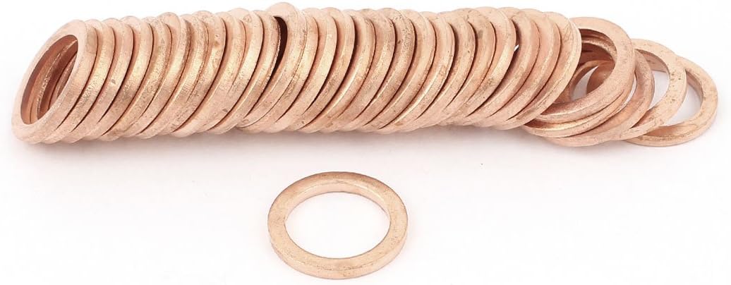 10mmx14mmx1.5mm Copper Crush Washer Flat Seal Gasket 50Pcs