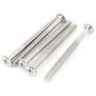 M6x80mm Male Thread Phillips Flat Head Bolt Screw Suitable for Double Bed Furniture TV Rack Wall Hanging 5pcs