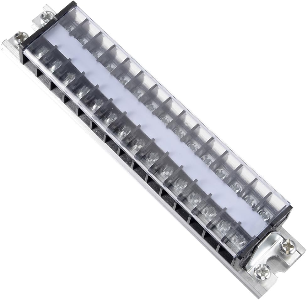Barrier Terminal Strip Block 660V 15A Dual Rows 15P DIN Rail Base Screw Connector