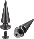 LinkMejor 10x26mm Screw Back Rivets, 30 Sets Solid Leather Studs Spike for DIY Black