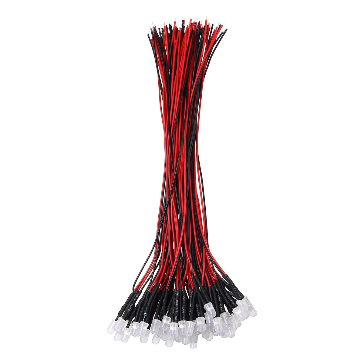 50pcs 5mm LED Diode Lights, RGB Slow Blinking Light DC 12V Pre-Wired Small Emitting LED Light High Brightness