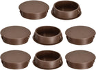 8Pcs 35mm(1-3/8") Nylon Hole Plugs, Flush Type Panel Round Snap in Fastener Knockout Locking Plugs for Furniture Insert End Caps Panels, Brown