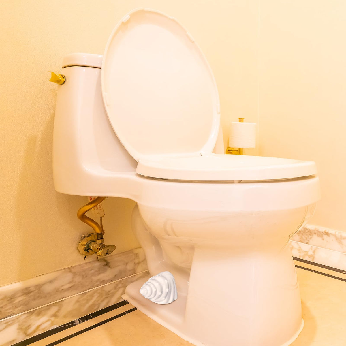 LinkMejor 2-kpl WC-säätönapat Porcelain Suihkuhuone, Valkoinen, Conch
