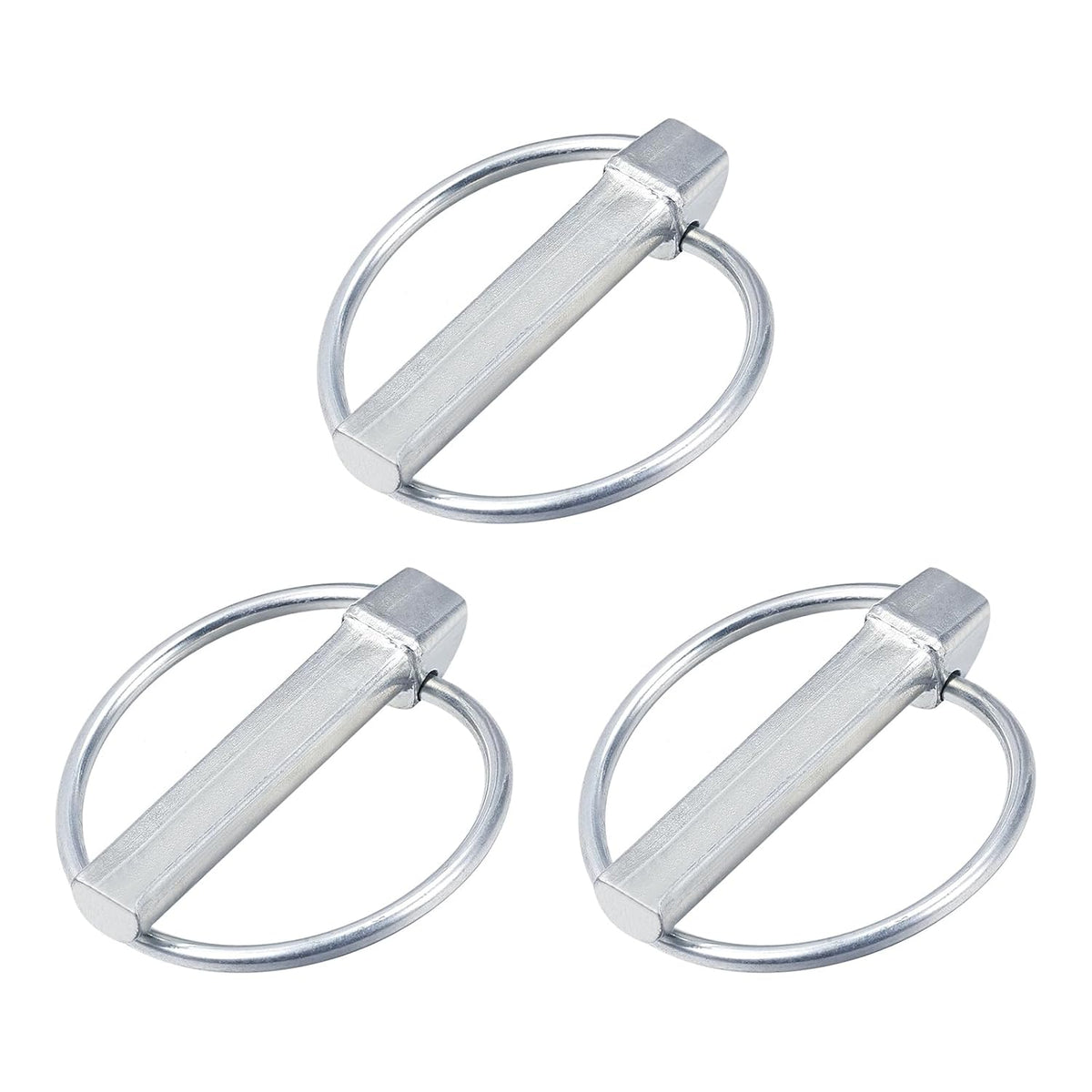 3Pcs 7/16" x 2-3/8" Linch Pin with Ring, Trailer Pins Assortment Kit for Boat Kayak Canoe Trailer Tractor Trolley, Silver